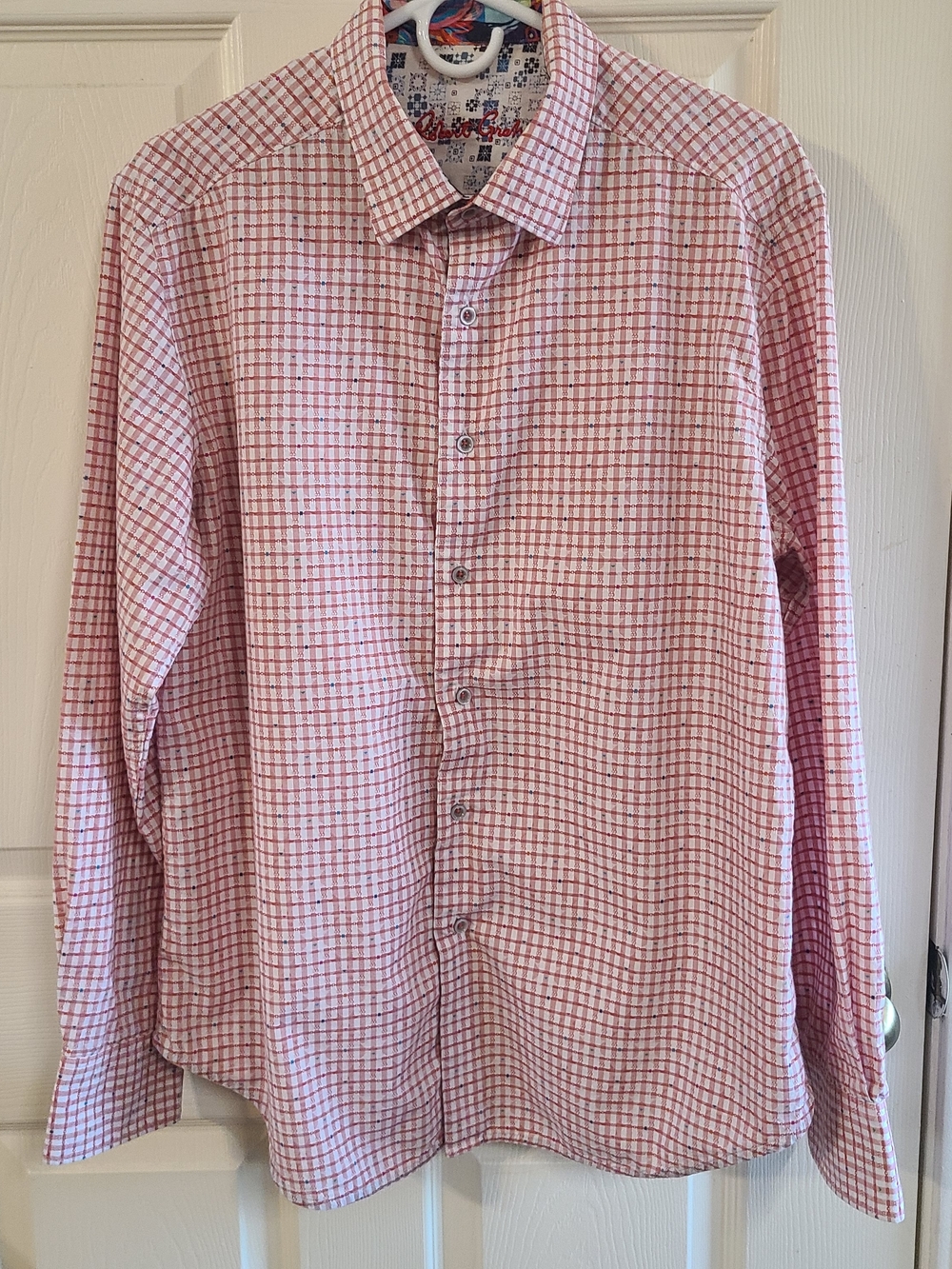 Robert Graham Pink and White Checked Dress Shirt